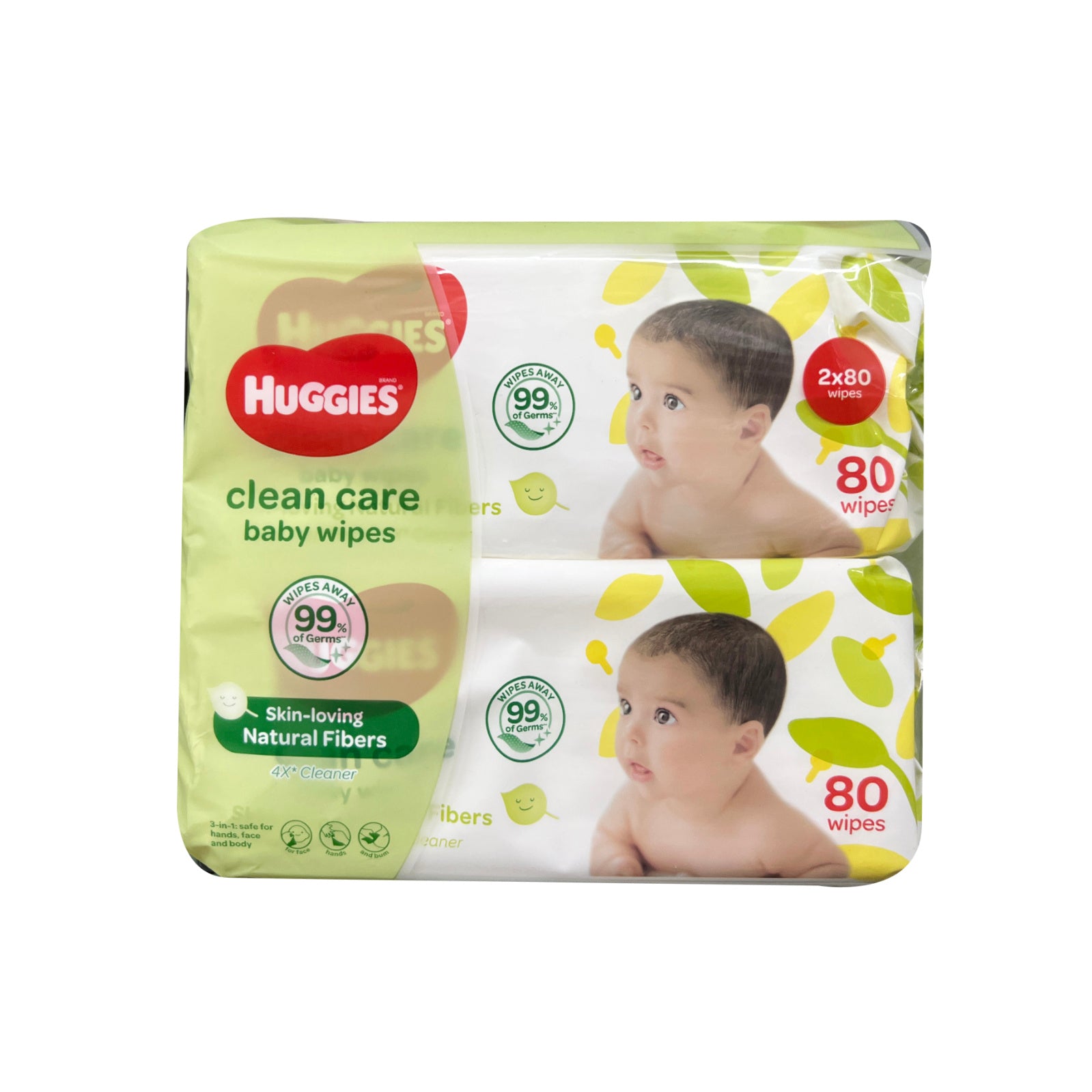 138195-1-1 Huggies Baby Wipe Clean Care 80pcs x 2 - Image 1