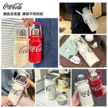 2025 new】800/1200ml GERM Coca-Cola Co-Branded Thermos Cup 316 Stainless Steel Liner Tumbler Portable Cold Kettle Double Drink