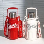 2025 new】800/1200ml GERM Coca-Cola Co-Branded Thermos Cup 316 Stainless Steel Liner Tumbler Portable Cold Kettle Double Drink - Image 4