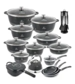 Anniversary Celebration while stocks last：31 Pcs Non Stick Granite Kitchen Cooking Set with Tools