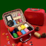 [Popular Item] CraftVault Portable Sewing Kit in Faux Leather Case - Random Color