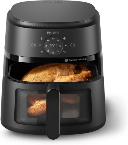 Philips Airfryer 2000 Series – 13 Ways to Cook, 6.2L Capacity, Compact Design with Cooking Window, RapidAir Technology, Fry with up to 90% Less Fat, Easy to Clean (NA230/00)