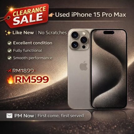 USED 15pm /(6 Months warranty & 99% Good condtion)ORIGINAL SIM ✅ NOT CONVERT SIM!!❌